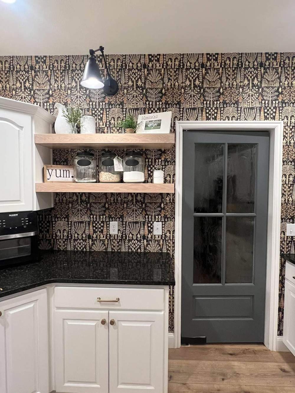 Julie wallpaper feature wall renovation — Renewed Spaces by Michele